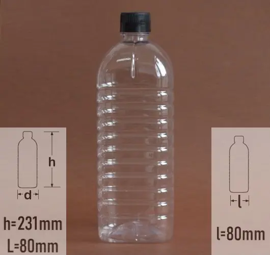 sticle PET 1 litru capac autosigilare negru